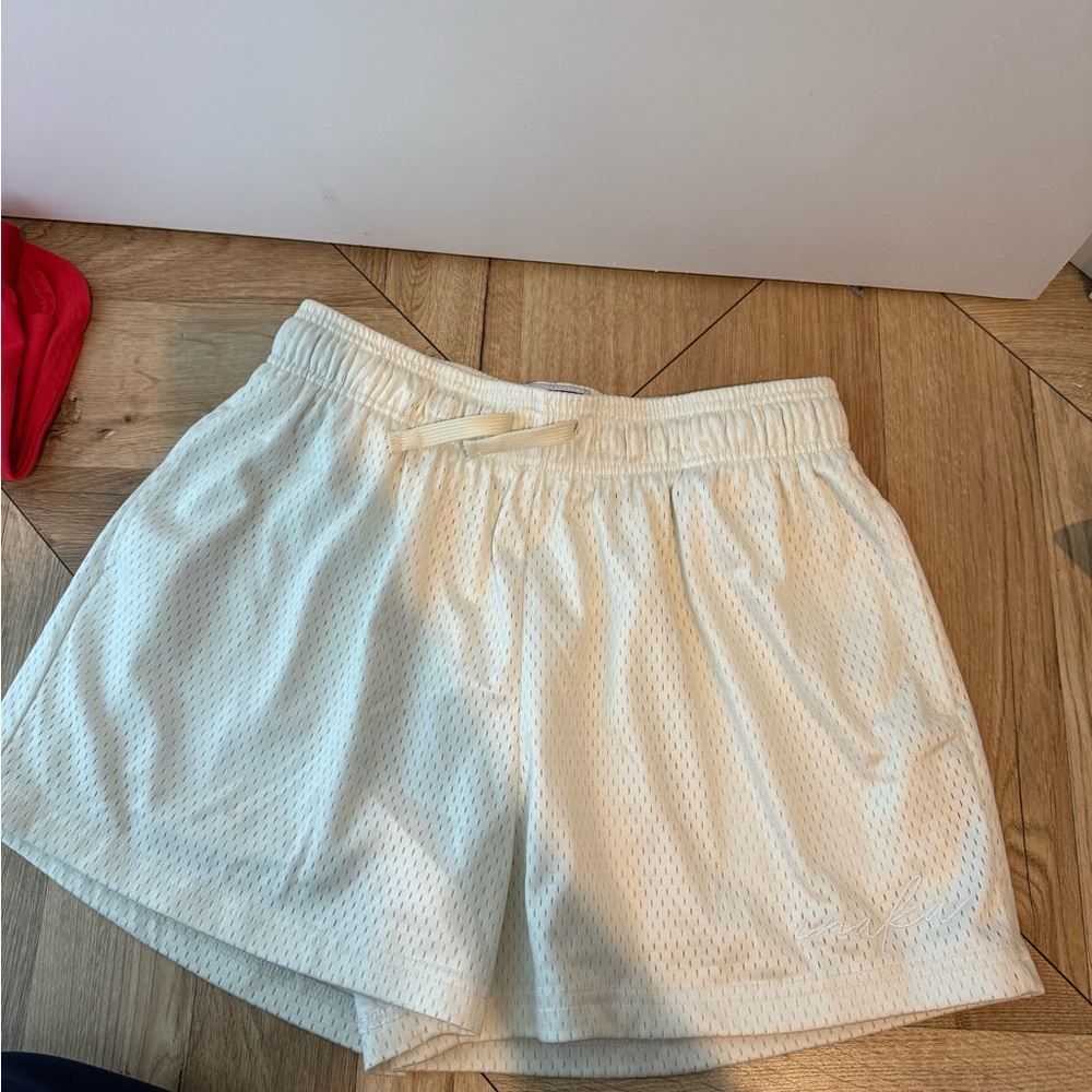 Inaka Power Women's Cream Mesh Athletic Shorts